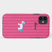青パーソナライズされた髪ユニコーンピンクストライプ色 Case-Mate iPhoneケース (裏面(横))