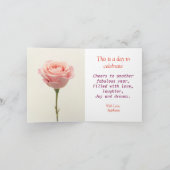 青パーソナライズされた鳥の花水色誕生日 カード (内部)