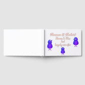 青パーソナライズされた鳥 ゲストブック (全面)