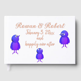 青パーソナライズされた鳥 ゲストブック