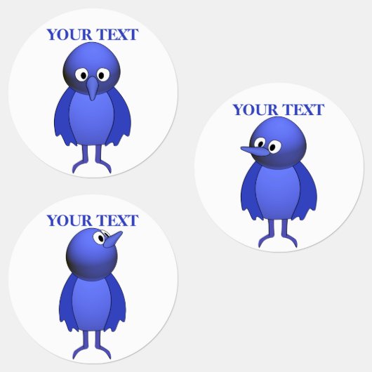 青パーソナライズされた鳥 ラベル (グループ)