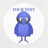 青パーソナライズされた鳥 ラベル (デザイン1)