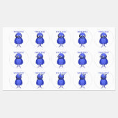 青パーソナライズされた鳥 ラベル (シート)