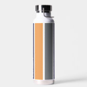 青パーソナライズされた黄ストライプの水瓶 ウォーターボトル (左面)