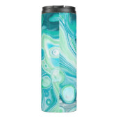 青パーソナライズされた、ターコイズの海の波の泡 タンブラー (裏面)