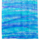 青パーソナライズされた、紫、ティール（緑がかった色）、アクア抽象芸術 シャワーカーテン (正面)