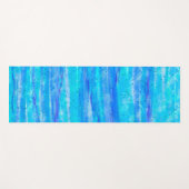 青パーソナライズされた、紫、ティール（緑がかった色）、アクア抽象芸術 ヨガマット (正面(横))