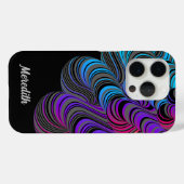 青パーソナライズされた、紫、ピンクと黒 Case-Mate iPhoneケース (裏面 (横))