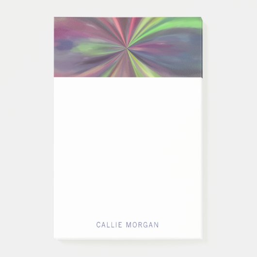 青パーソナライズされた、緑、および魔法の色の渦巻き ポストイット (正面)