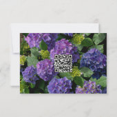 青パープルエレガントマゼンタフローラアジサイRSVP セーブザデート (裏面)