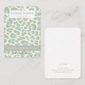 青ヒョウ柄手作りジュエリースタッド表示 名刺 (正面/裏面)