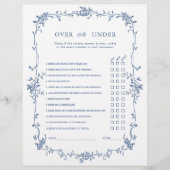 青ビクトリアンい「上または下」ブライダルシャワーゲーム (正面)