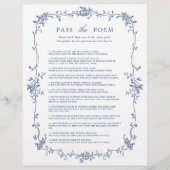 青ビクトリアンい「詩を渡す」ブライダルシャワーゲーム (正面)