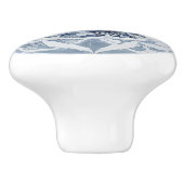 青ビクトリアンと白のオランダ セラミックノブ (側面)