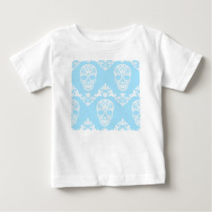 青ビクトリアンスカル ベビーTシャツ