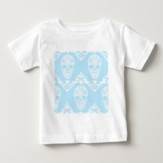 青ビクトリアンスカル ベビーTシャツ (正面)