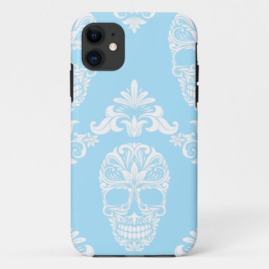 青ビクトリアンスカル Case-Mate iPhoneケース (裏面)