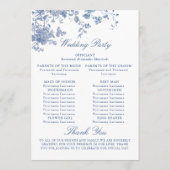 青ビクトリアンフランスのフローラ結婚式 プログラム (裏面)