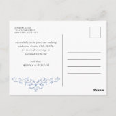 青ビクトリアンフランスの庭園の結婚式保存日 ポストカード (裏面)