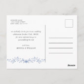 青ビクトリアンフランスの庭園の結婚式保存日 ポストカード (裏面)