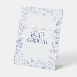 青ビクトリアンフランスの白フローラ日付アイディア 台座サイン