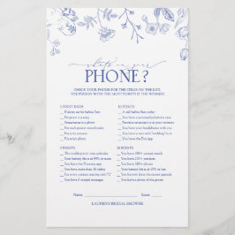 青ビクトリアンフランスの白ブライダルシャワーゲーム