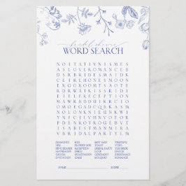 青ビクトリアンフランスの白ブライダルシャワーゲーム