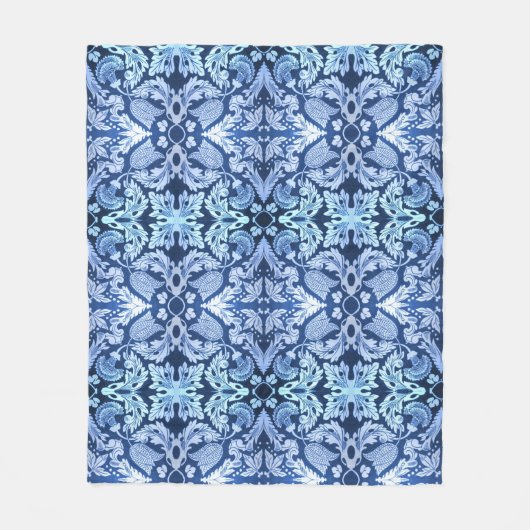 青ビクトリアンフリースブランケット フリースブランケット (正面)