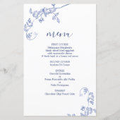 青ビクトリアンフローラ結婚のメニューカード (正面)