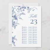 青ビクトリアン園フランスのシーティングチャートカード 招待状 (裏面)