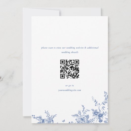 青ビクトリアン園フランスのフローラ写真結婚の セーブザデート (裏面)