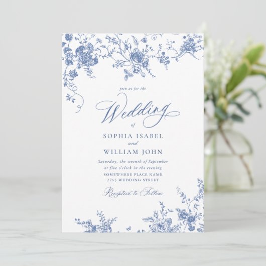 青ビクトリアン園フランスのQRコード写真結婚 招待状 (スタンド正面)