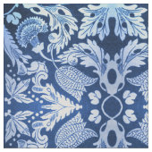 青ビクトリアン模様織物 ファブリック (クローズアップ)