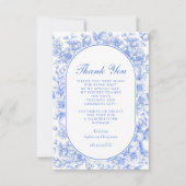 青ビクトリアン結婚いフローラ サンキューカード (正面)
