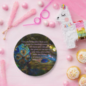 青ビクトリアン聖句 ペーパープレート (パーティー)