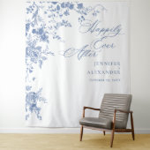 青ビクトリアン色のフランスの庭園の結婚式背景 タペストリー (インサイチュ)