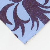 青ビクトリアン色のモチーフ フリースブランケット (角)