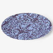 青ビクトリアン色のモチーフ ペーパープレート (アングル)