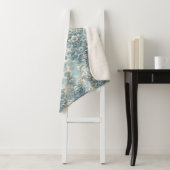 青ビクトリアン色の庭 | ヴィンテージフローラバロック シェルパブランケット (インサイチュ)