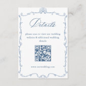 青ビクトリアン華美の結婚詳細QRコード エンクロージャーカード (正面)