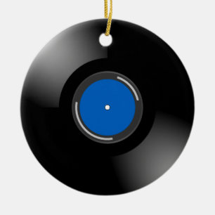 青ビニールレコード セラミックオーナメント