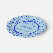 青ビーチの傘の繰り返しパターン盆航海 ペーパープレート (アングル)