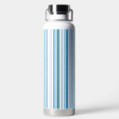 青ビーチ色のストライプ ウォーターボトル (背面)