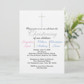 青ピンクの三つ子を洗礼 招待状 (スタンド正面)