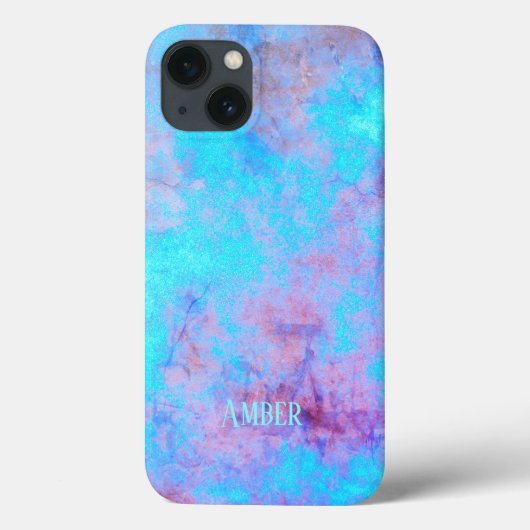 青ピンク紫の抽象芸術パタパーソナライズされたーン Case-Mate iPhoneケース (裏面)
