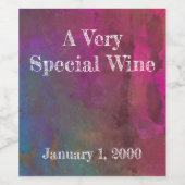 青ピンク色の水彩用洗顔ワインラベル ワインラベル (シングルラベル)