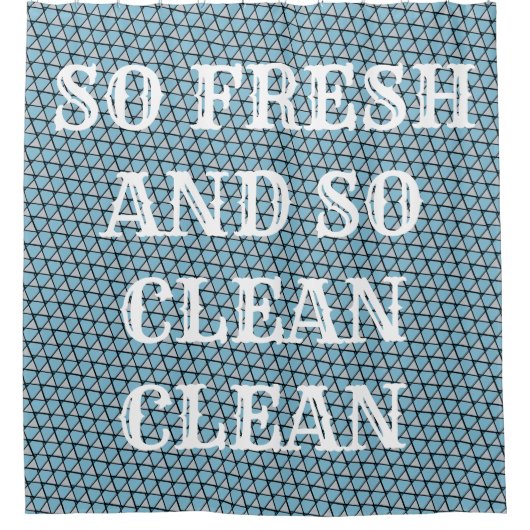 青ファンキー三角形 シャワーカーテン (正面)