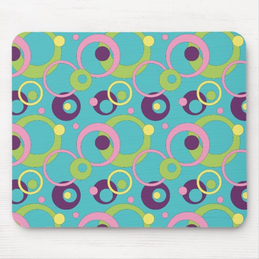 青ファンキー円マウスパッド マウスパッド (正面)