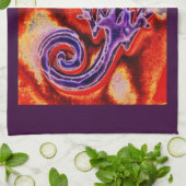 青ファンキー紫オレンジリザードゲッコ南西部 キッチンタオル (折り畳み)