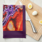 青ファンキー紫オレンジリザードゲッコ南西部 キッチンタオル (四つ折り)